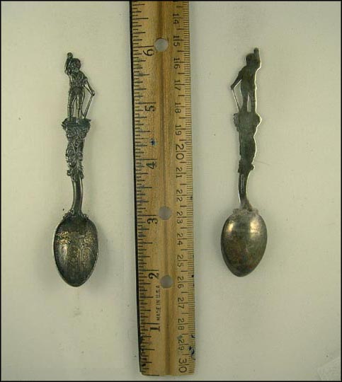 Sutter's Mill Cal. 1843, Cut Out Miner, Sutter, California Souvenir Spoon MAIN