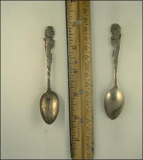 Grover Cleveland, Nominated Three Times Elected Twice, White House, Inaugurated March 4th 1885, 1893 Souvenir Spoon MAIN