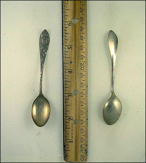 CY or YC Monogram in Shield, Large Building Souvenir Spoon MAIN