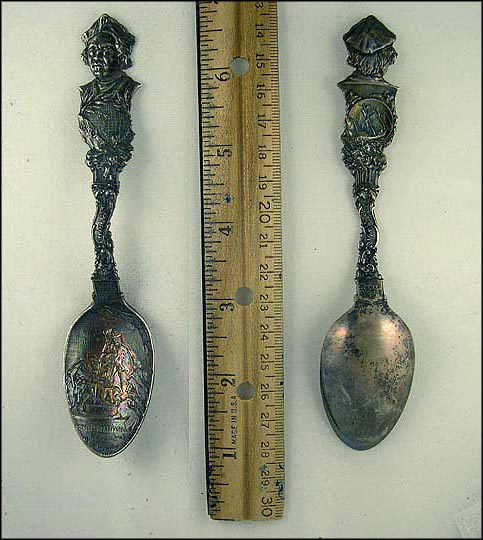 Columbus, 1892-3, Globe, Columbus at Barcelona, World's Fair, Chicago, Illinois Souvenir Spoon MAIN