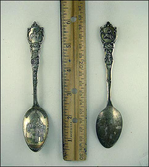 Man on Horse, Church, Popocatepet, Guadalupe, Mexico Souvenir Spoon MAIN
