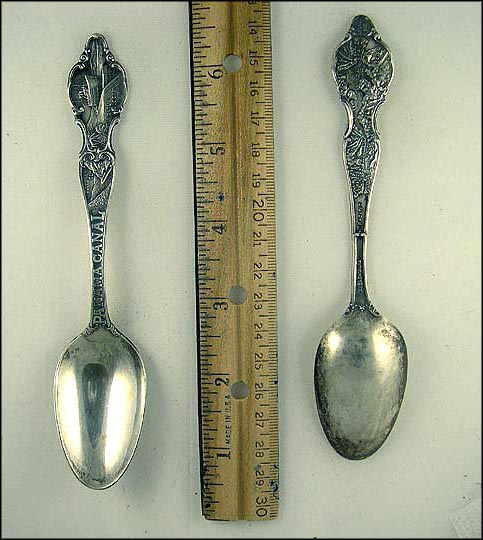 Culebra Cut, Gutan Locks, Map of Canal, Panama Souvenir Spoon MAIN