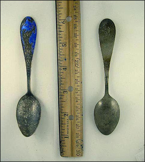 Clarke Steamship Co., Enameled Map of Route in New York and Canada Souvenir Spoon MAIN
