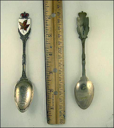 Enameled Maple Leaf, Orillia, Canada Souvenir Spoon MAIN
