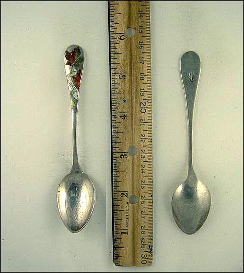 Enameled Maple Leaves, Kingston, Canada Souvenir Spoon MAIN