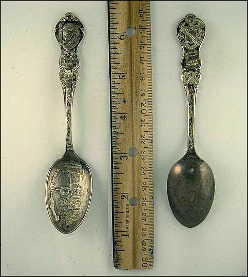 William Shakespear's Arms, Ann Hathaway's Cottage; Holy Trinity Church, Stratford On Avon, Great Britain Souvenir Spoon MAIN