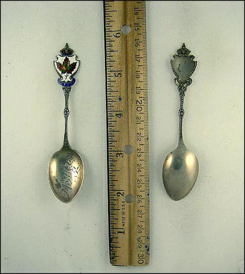 Enameled Maple Leaf, Monkton, Canada Souvenir Spoon MAIN