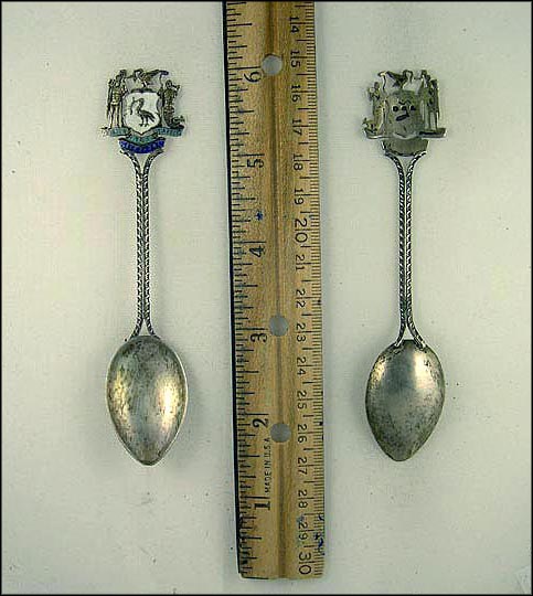 Cut Out, Enameled, Coat of Arms, Liverpool, Great Britain Souvenir Spoon MAIN