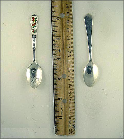 Enameled Maple Leaves, Lake Louise, Canada Souvenir Spoon MAIN