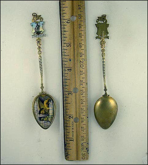 Cut Out Lion of St. Mark, Enameled Scenes, Venezia, Italy Souvenir Spoon MAIN