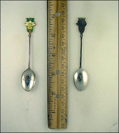 Enameled W, Daffodil, and Bell, Wales, Great Britain Souvenir Spoon MAIN