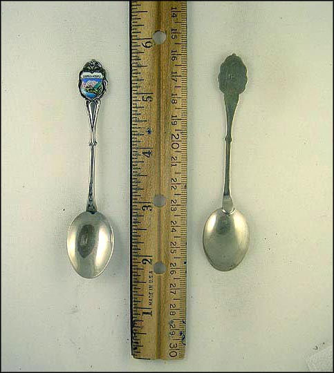 Enameled Beach Scene, Grimsel-Hospiz, Guttannen, Switzerland Souvenir Spoon MAIN