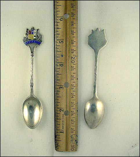 Enameled Crest, Kangaroo, Ostrich , Australia Souvenir Spoon MAIN