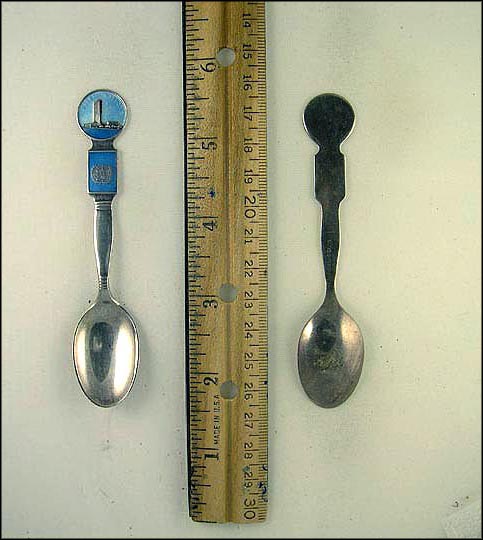 Enameled United Nations Crest and Buildings Souvenir Spoon MAIN