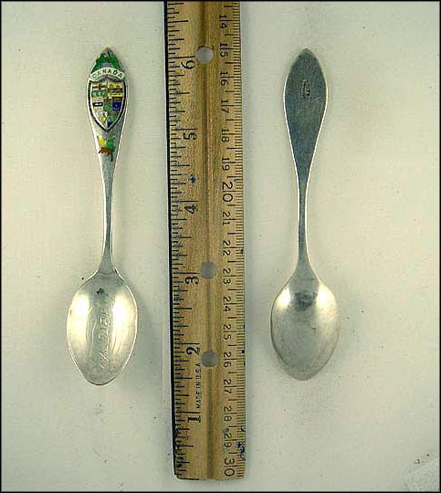 Enameled Crests and Maple Leaf, Calgary, Canada Souvenir Spoon MAIN