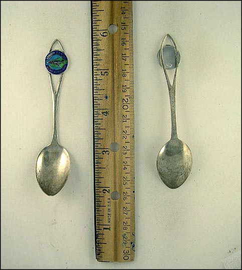 Cut Out Shape, Enameled Airport Symbol, Newfoundland, Canada Souvenir Spoon MAIN