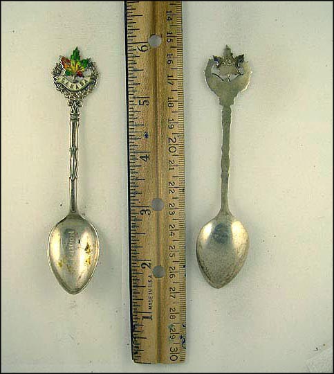 Cut Out, Enameled Maple Leaf, Saskatoon, Canada Souvenir Spoon MAIN
