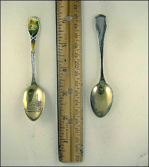 Enameled Maple Leaf, St. Dunstans Cathedral, Charlottetown, Canada Souvenir Spoon MAIN