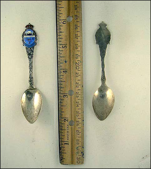 Enameled Symbols, MCCCCXCVII, St. John's , Newfoundland Souvenir Spoon MAIN