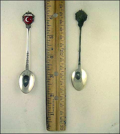 Enameled Flag, Turkey Souvenir Spoon MAIN