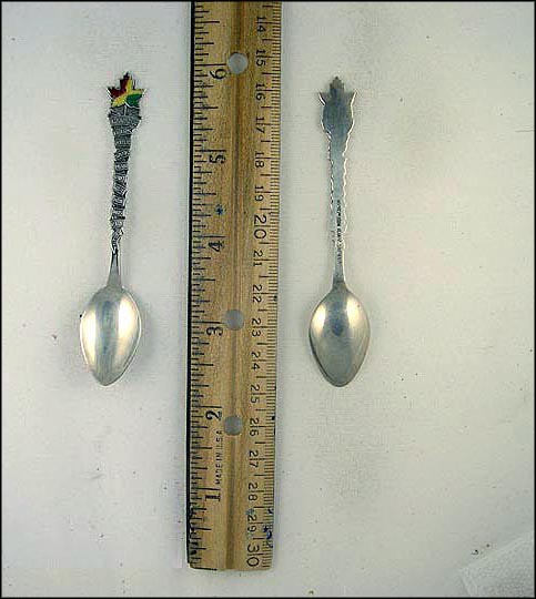 Enameled Maple Leaf, List of Provinces, Canada Souvenir Spoon MAIN