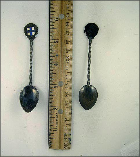 Enameled Flag, Marseille, France Souvenir Spoon MAIN
