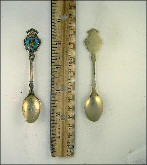 Enameled Maple Leaf, Little Current, Canada Souvenir Spoon MAIN