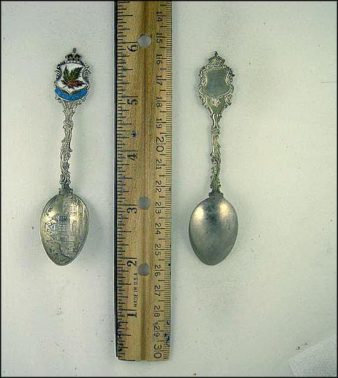 C.P.R. Station, Enameled Maple Leaf, Vancouver, B.C., Canada Souvenir Spoon MAIN