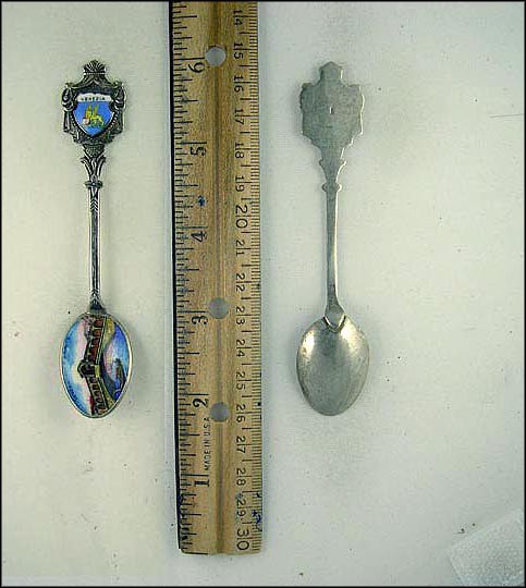 Enameled Ponte Di Rialto and Crest, Venice, Italian Somaliland Souvenir Spoon MAIN