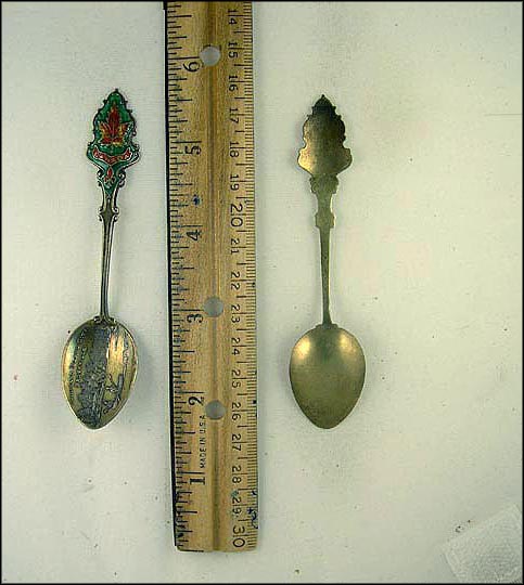 Enameled Maple Leaf, Thousand Island City, Brockville, Canada Souvenir Spoon MAIN