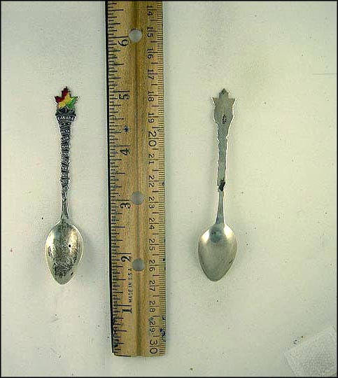 Enameled Maple Leaf, List of Provinces, Wiarton, Canada Souvenir Spoon MAIN
