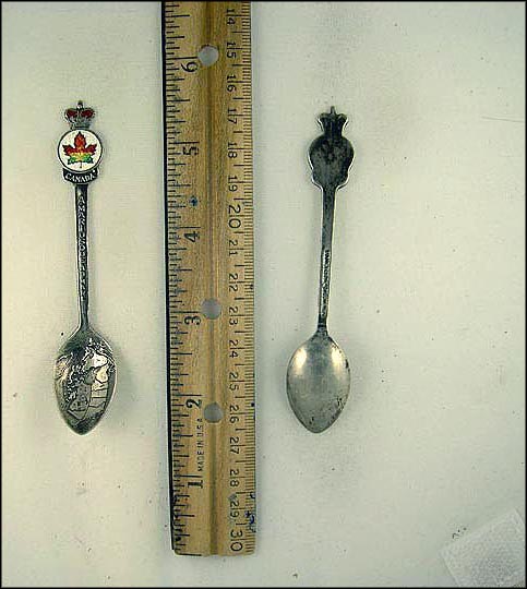 Enameled Maple Leaf, Map, A Mari Usque Ad Mare, Canada Souvenir Spoon MAIN