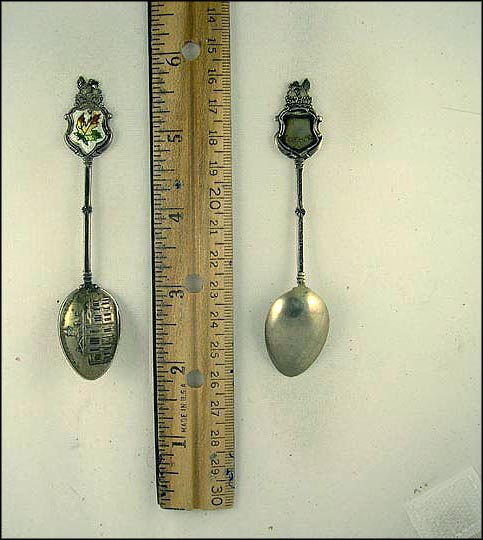 Enameled Maple Leaf, Courthouse, Goderich, Canada Souvenir Spoon MAIN