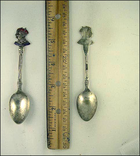 Cut Out and Enameled King George VI and Queen Mother, Coronation 1937, Great Britain Souvenir Spoon MAIN