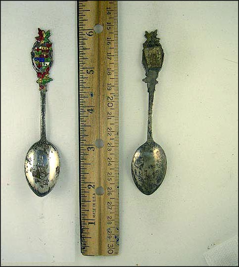 Enameled Maple Leaves and Crest, Montreal, Canada Souvenir Spoon MAIN