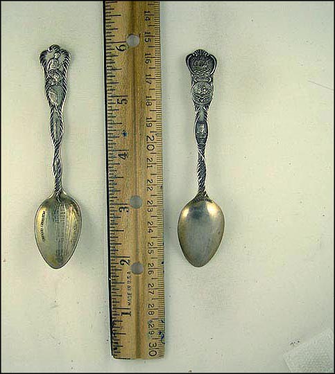 Woman's Building, Columbian Exposition, Woman on Globe, Santa Maria 1492, 1893 Souvenir Spoon MAIN