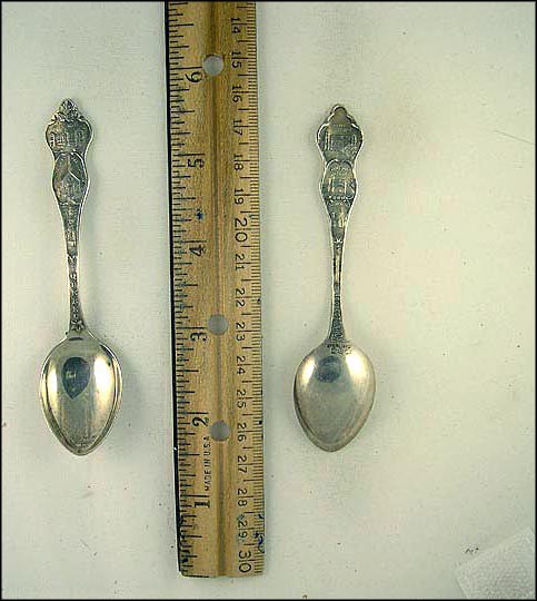 City Hall, Notre Dame Des Victoire, Champlain, St. Louis Cate, Basilica, Wolfe's Monument, Quebec, Canada Souvenir Spoon MAIN