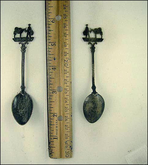 Cathedral, Cut Out Man with Donkey, Guadalajara, Mexico Souvenir Spoon MAIN