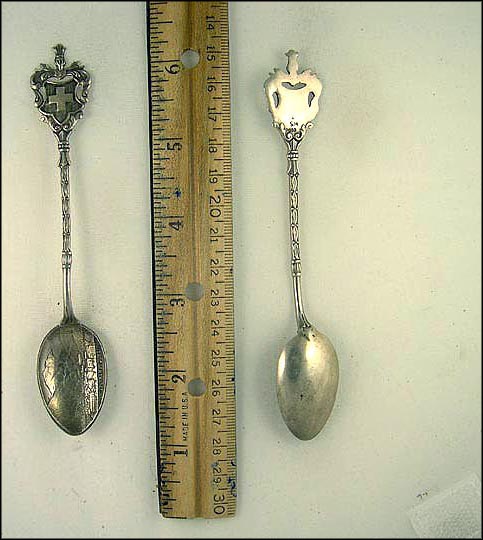 Cut Out Crest, City View, D. Jungfrau, Interlaken, Switzerland Souvenir Spoon MAIN