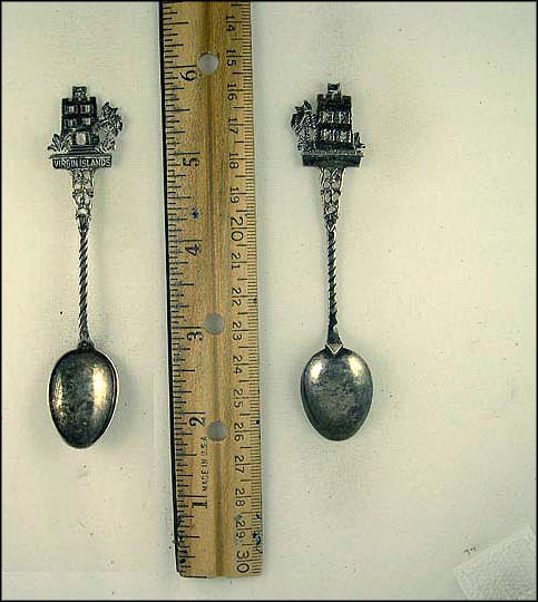 Cut Out House and Palm Trees, US Virgin Islands Souvenir Spoon MAIN