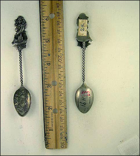 Cut Out Miss Canada and Maple Leaf, Crest, St. John, Canada Souvenir Spoon MAIN