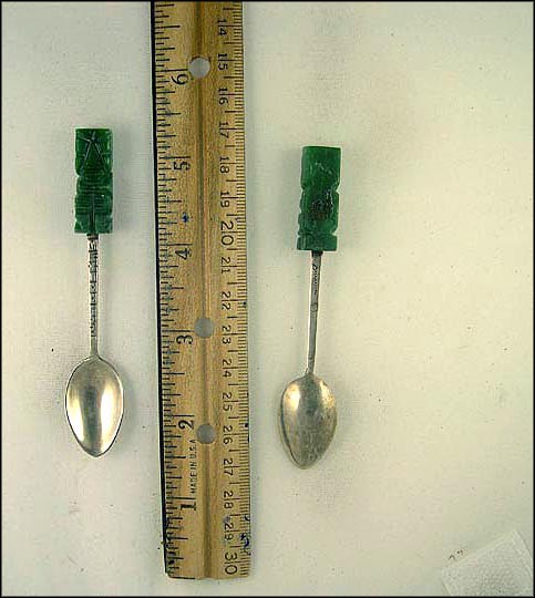 Green Stone Totem, Mexico Souvenir Spoon MAIN