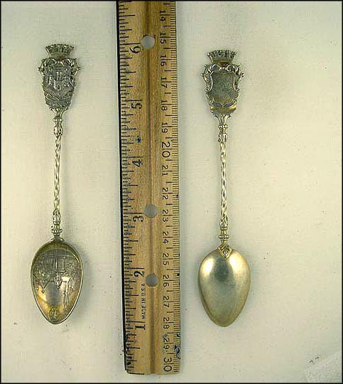 City Scene, Crest, Belgium Souvenir Spoon MAIN