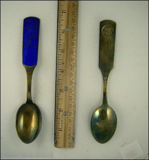 Engraved Carole Enamel Stars, Denmark Souvenir Spoon MAIN