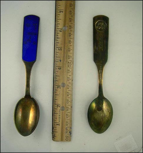 Engraved Michele Enamel Stars, Denmark Souvenir Spoon MAIN
