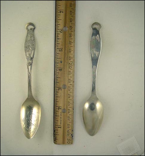 Engraved Cut out Flowers, Los Angeles, California Souvenir Spoon MAIN