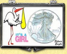 Snaplock - It's A Girl - Stork - Silver Eagle MAIN