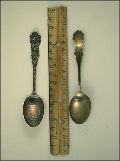 Flowers, Ship, Toledo, Ohio Souvenir Spoon MAIN