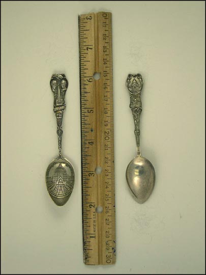 Festival Hall and Cascades, Cabildo Building, Louisiana Purchase Monument,... Souvenir Spoon MAIN