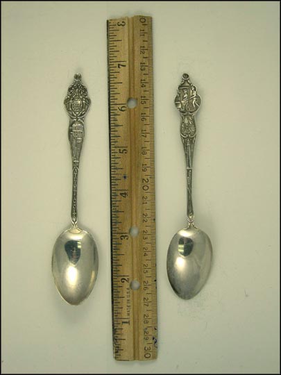 Absecon Lighthouse, Man Pushing Woman in Chair, State Seal, Steel Pier, Atlantic City, New Jersey Souvenir Spoon MAIN